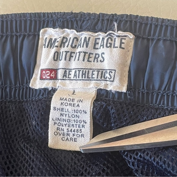 AMERICAN EAGLE vintage track pants size large blue with orange and white stripe - Picture 5 of 8
